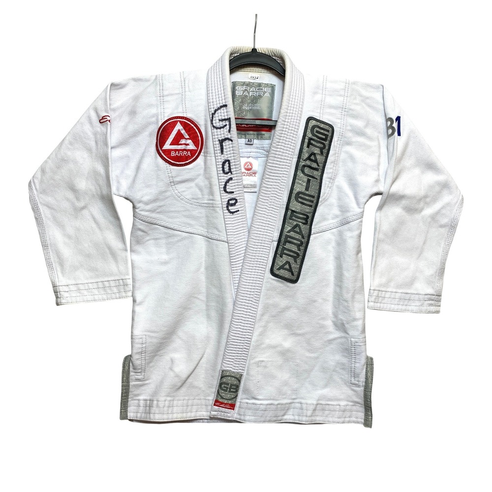 Gracie Barra Equipe Edition BJJ Gi Kimono White Size A0 Martial Arts Top